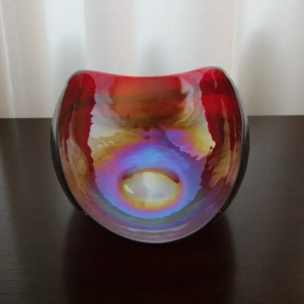 NEW Crate & Barrel Red Caldera Centerpiece Bowl